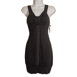 SWEET VIBES Black Braided Criss Cross Sleeveless Mini Dress X-Small NWT